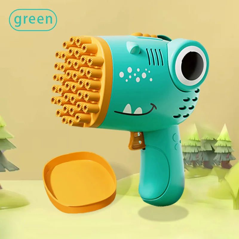 40 Hole Dinosaur Bubble Handheld Bubble Machine, Electric Bubble Gun, Outdoor Wedding Party Toy(Without Bubble Water)