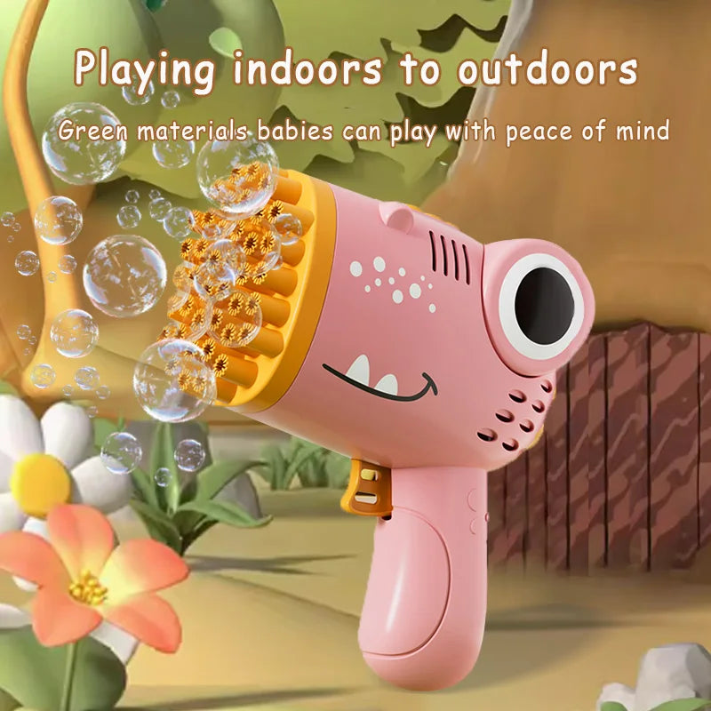 40 Hole Dinosaur Bubble Handheld Bubble Machine, Electric Bubble Gun, Outdoor Wedding Party Toy(Without Bubble Water)
