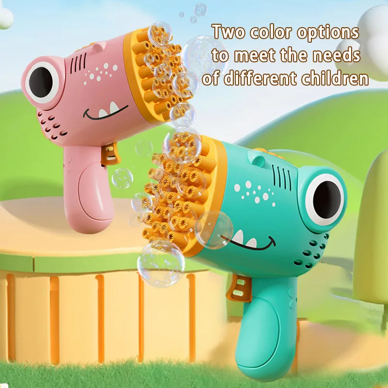 40 Hole Dinosaur Bubble Handheld Bubble Machine, Electric Bubble Gun, Outdoor Wedding Party Toy(Without Bubble Water)