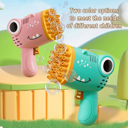 40 Hole Dinosaur Bubble Handheld Bubble Machine, Electric Bubble Gun, Outdoor Wedding Party Toy(Without Bubble Water)